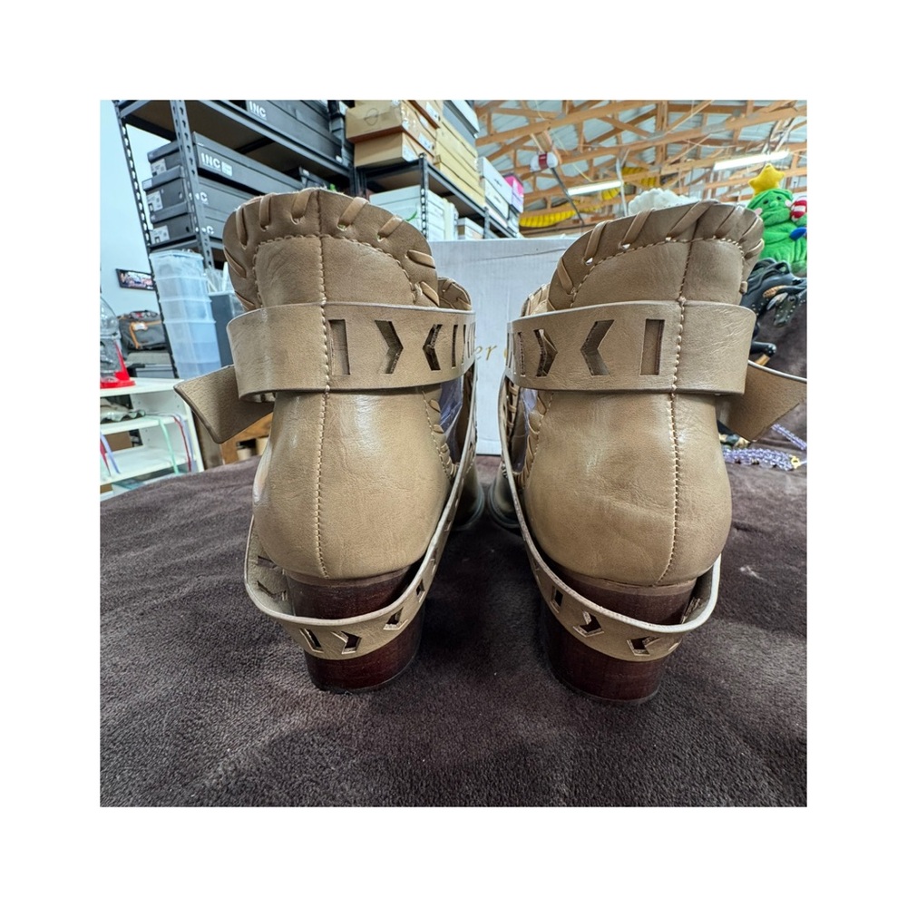 A Rider Girl Tan Strappy Women's Ankle Boots - Picture 5 of 10
